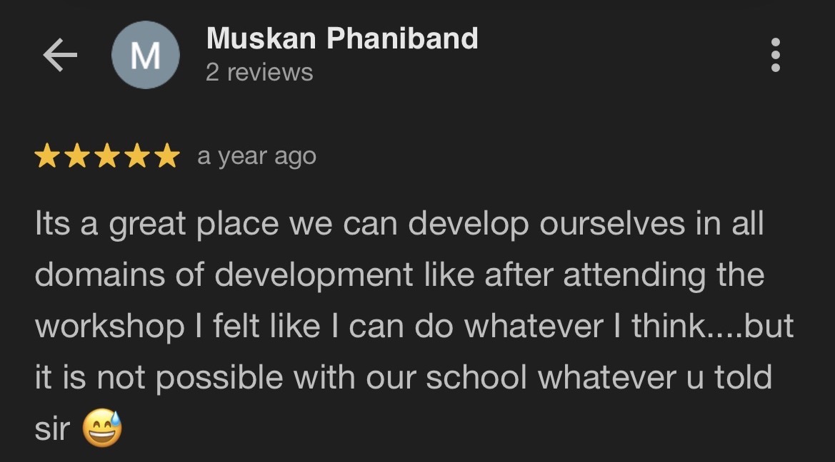 Client testimonial for placement training