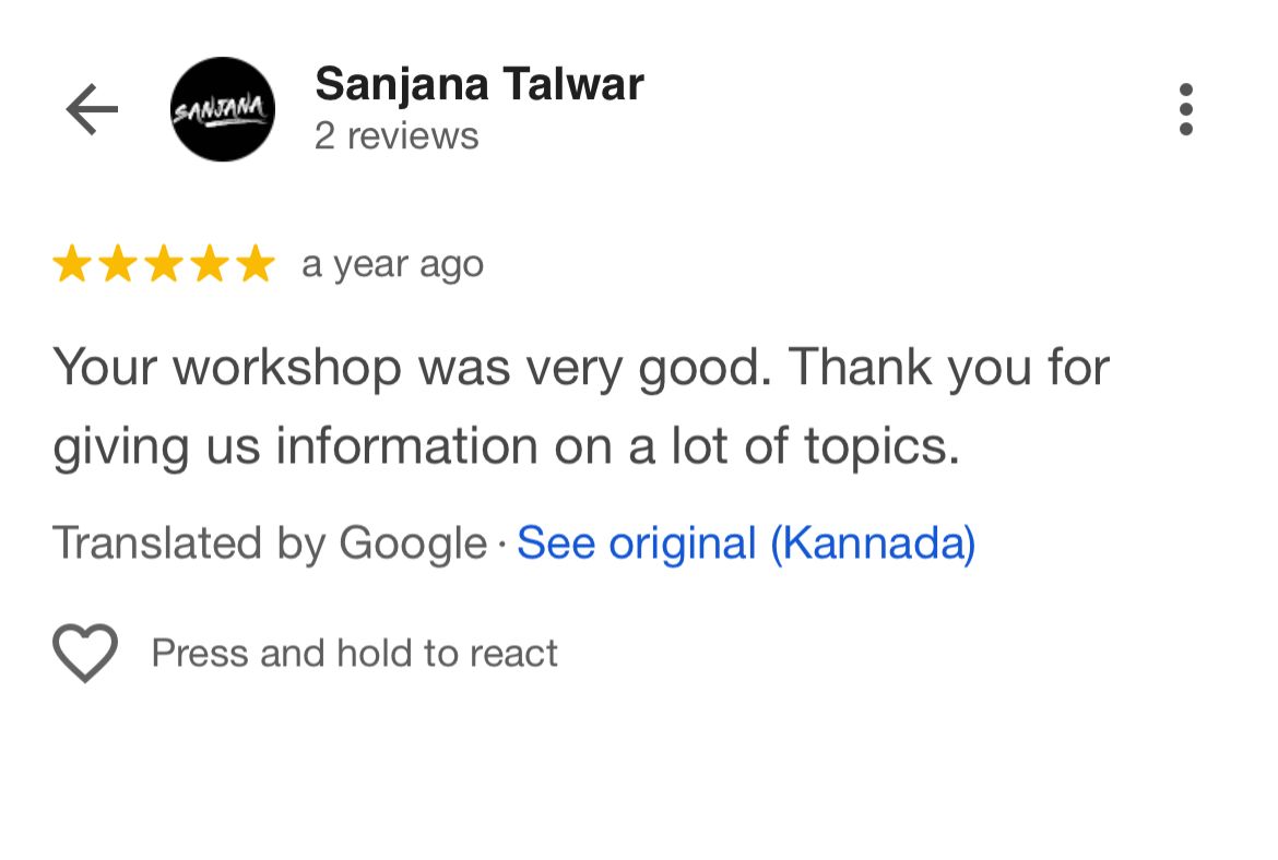 Google review praising Hasan Peerzade's training